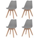 Dining chairs 4 units artificial leather and gray wood