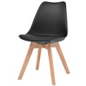 Dining chairs 2 units artificial leather and black wood