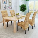 Dining Room Chairs 4 pcs in Brown Abaca