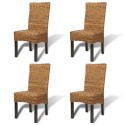 Dining Room Chairs 4 pcs in Brown Abaca