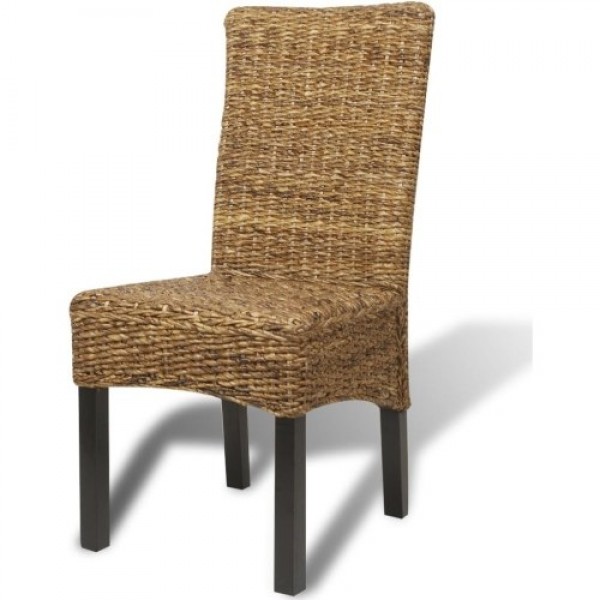 Dining Room Chairs 4 pcs in Brown Abaca