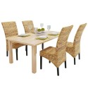 Dining Room Chairs 4 pcs in Brown Abaca