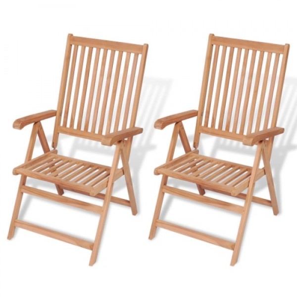 Reclining Garden Chairs 2 pcs Teak