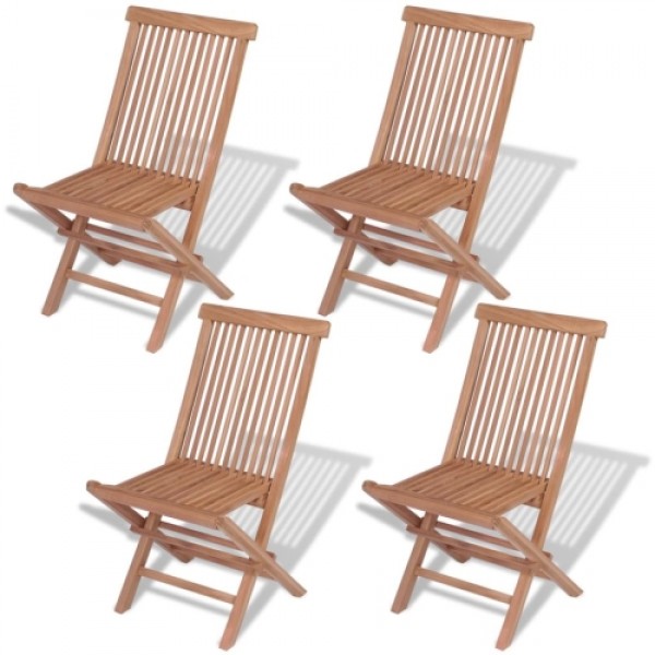 Outdoor Folding Chairs 4 pcs Solid Teak