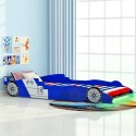 Cot with LED in racing car design 90 x 200 cm Blue