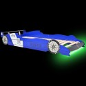 Cot with LED in racing car design 90 x 200 cm Blue