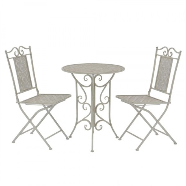 Three Piece Bistro Set Steel Grey