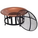 Outdoor Round Fire Pit with Protective Mesh Screen for your Backyard and Patio