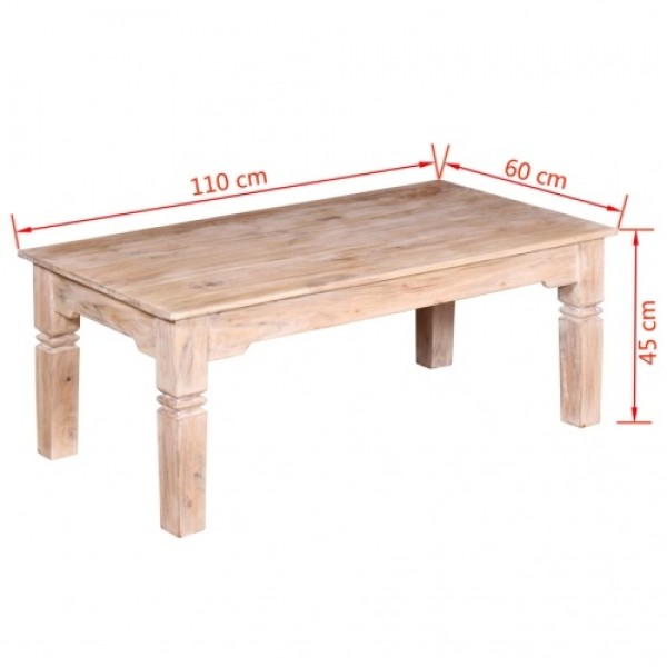  Solid Acacia Wood Coffee Table 110x60x45 cm