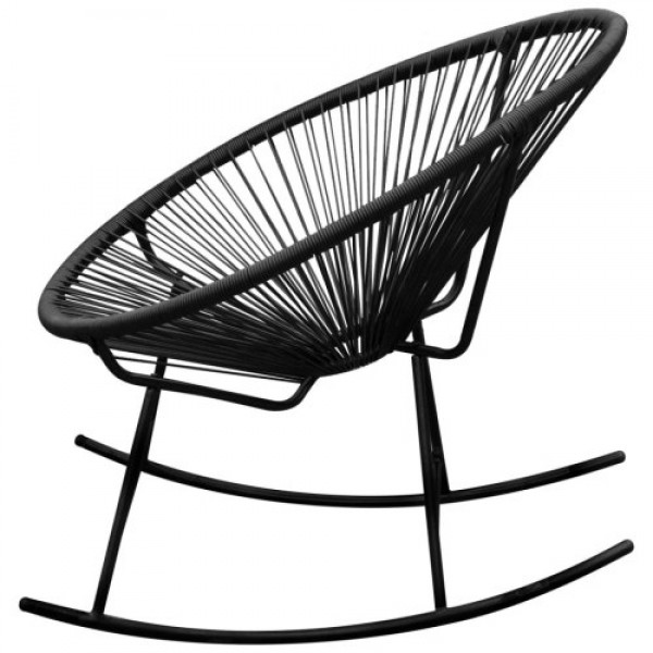  Rocking Chair Poly Rattan Black