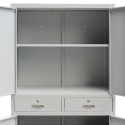 Office Cabinet with 4 Doors Steel 35.4"x15.7"x70.9" Gray