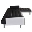 L-shaped sofa bed in Black Faux Leather