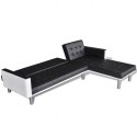 L-shaped sofa bed in Black Faux Leather