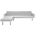  Corner sofa fabric 218 x 155 x 69 cm White and gray