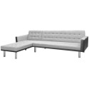 Corner sofa fabric 218 x 155 x 69 cm Black and gray