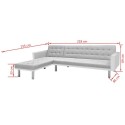  Corner sofa fabric 218 x 155 x 69 cm White and gray