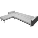 Corner sofa fabric 218 x 155 x 69 cm Black and gray