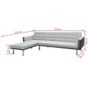 Corner sofa fabric 218 x 155 x 69 cm Black and gray