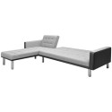 Corner sofa fabric 218 x 155 x 69 cm Black and gray