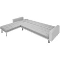  Corner sofa fabric 218 x 155 x 69 cm White and gray