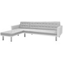  Corner sofa fabric 218 x 155 x 69 cm White and gray