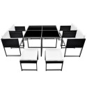 21 Piece Outdoor Dining Set Black Poly Rattan