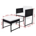 21 Piece Outdoor Dining Set Black Poly Rattan