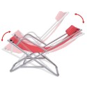 Reclining Deck Chairs 2 pcs Red Steel 69x61x94 cm