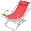 Reclining Deck Chairs 2 pcs Red Steel 69x61x94 cm