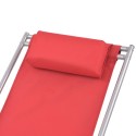 Reclining Deck Chairs 2 pcs Red Steel 69x61x94 cm