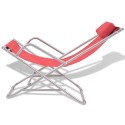 Reclining Deck Chairs 2 pcs Red Steel 69x61x94 cm