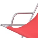 Reclining Deck Chairs 2 pcs Red Steel 69x61x94 cm