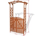 Garden Arch with Gate Solid Wood 120x60x205 cm