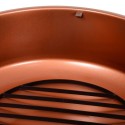 Copper-Colored Round Basin Wood Fire Pit Bowl with Organic Black Base, a Wood Poker &amp; Mesh Screen for Embers