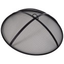 Copper-Colored Round Basin Wood Fire Pit Bowl with Organic Black Base, a Wood Poker &amp; Mesh Screen for Embers