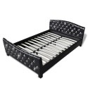 Double bed with memory foam mattress 180 x 200 cm Black