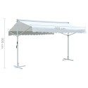 Festnight- Awning Double Slope Awning Adjustable Awning Balcony 4x3m Cream Frame Steel + Fabric