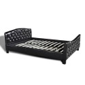 Double bed with memory foam mattress 180 x 200 cm Black