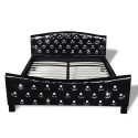 Double bed with memory foam mattress 180 x 200 cm Black