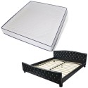 Double bed with memory foam mattress 180 x 200 cm Black