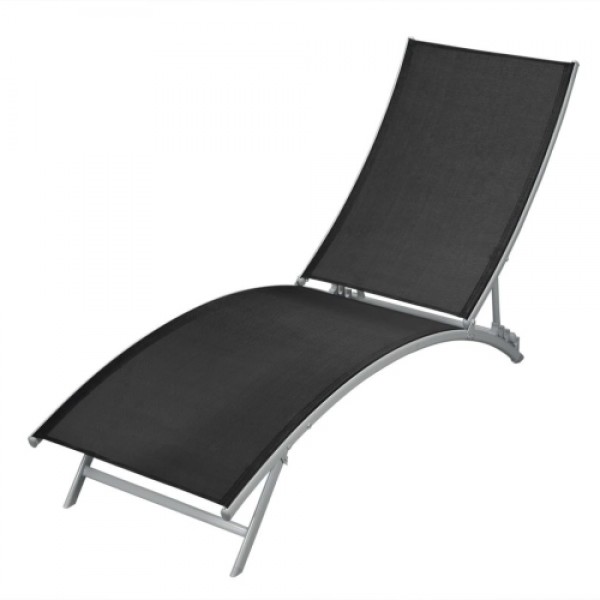 Sun Lounger Textilene Black