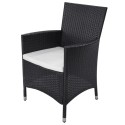 21 Piece Outdoor Dining Set Poly Rattan Black