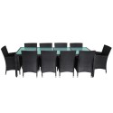 21 Piece Outdoor Dining Set Poly Rattan Black