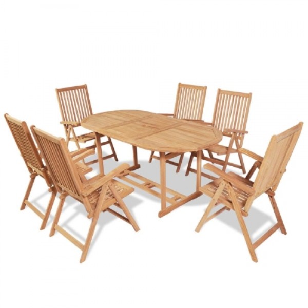 Seven Piece Outdoor Dining Set Teak