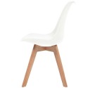 Dining chairs 4 units white artificial leather and wood