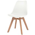 Dining chairs 4 units white artificial leather and wood