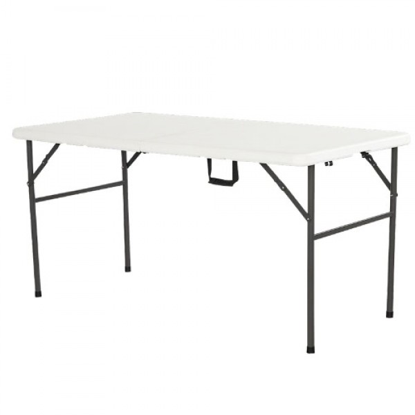 Interouge Rectangular Folding Table 152cm Foldable Tabletop Anti-oxidized, and Anti-UV Humidity Resistant for your Garden Picnic