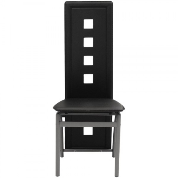 Dining chairs 2 units black artificial leather