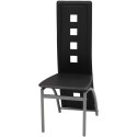 Dining chairs 2 units black artificial leather