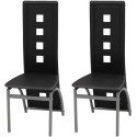 Dining chairs 2 units black artificial leather